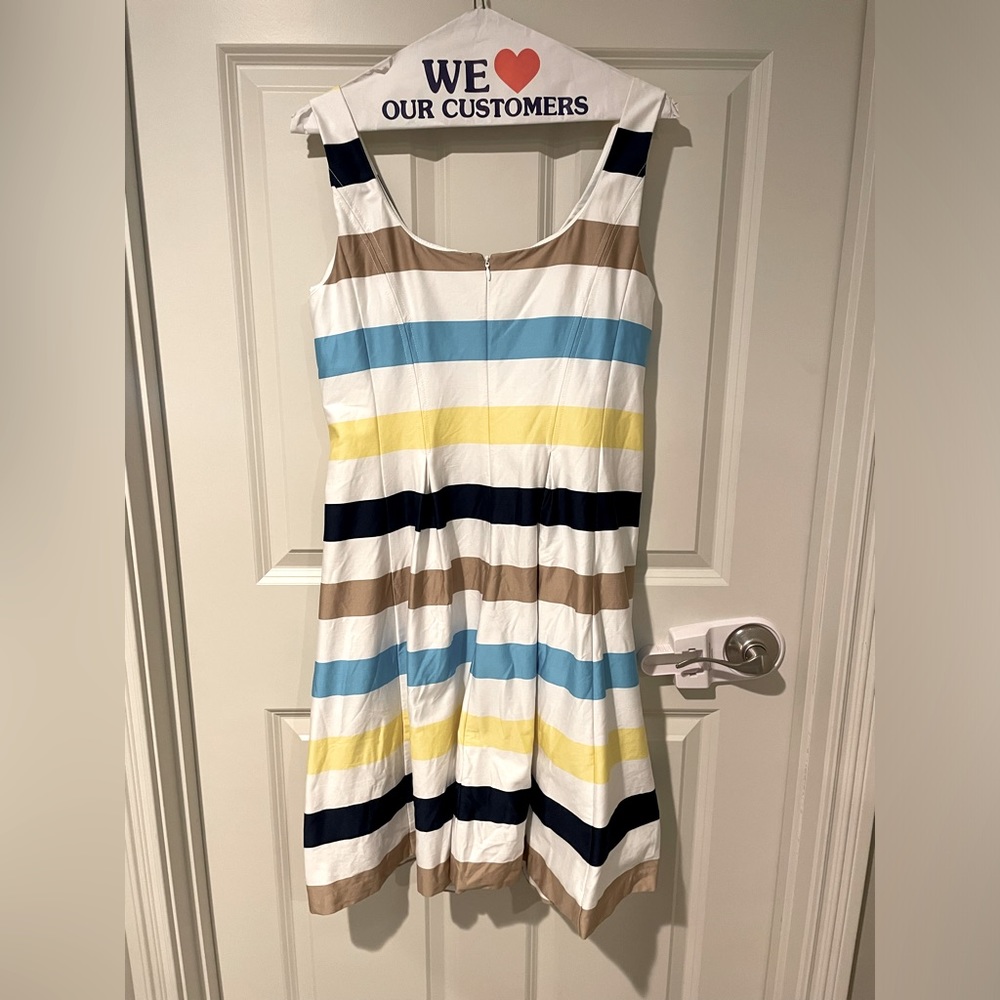 Nine West Pleated Striped Dress WITH POCKETS